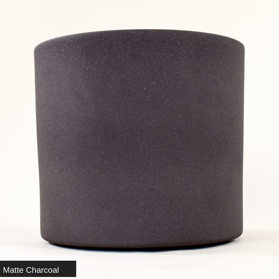 Matte Charcoal Cylinder Pot 10" - ceramic pots - By plantwares™