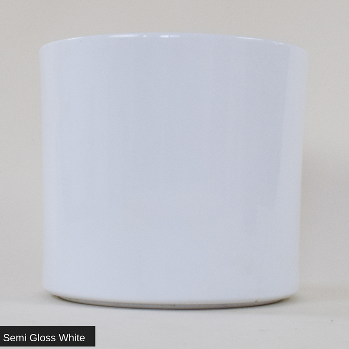 Semi Gloss White Cylinder 10" - ceramic pots - By plantwares™